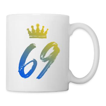 69 Zahl Krone - Tasse - Weiß - Rechts