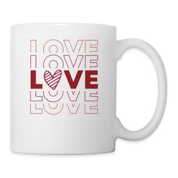 Valentinstag Herz Liebe Geschenkidee T-shirt - Tasse - Weiß - Rechts