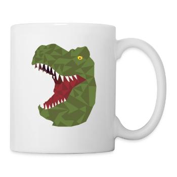 polygon dinosaurier, dino, t-rex, rex, dinos, tier - Tasse - Weiß - Rechts