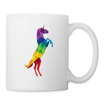 Polygon regenbogen unicorn, einhorn, einhörner, - Tasse - Weiß - Rechts