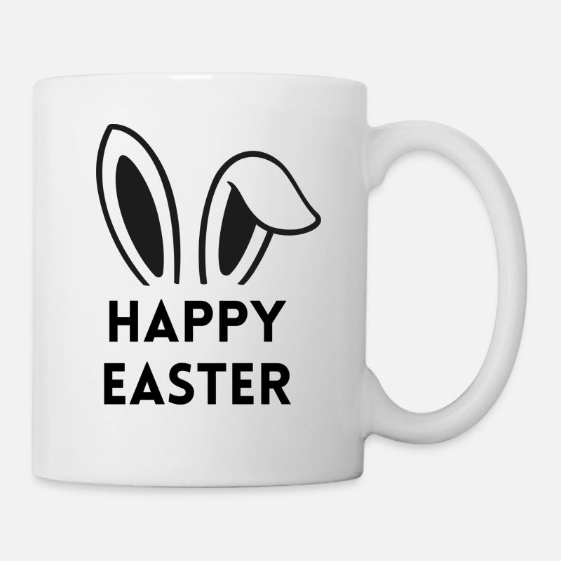 Frohe Ostern - mit Hasenohren - Tasse - Weiß