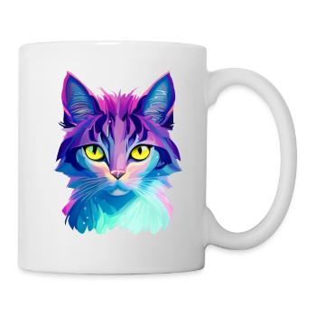 Katze Bunt - Tasse - Weiß - Rechts