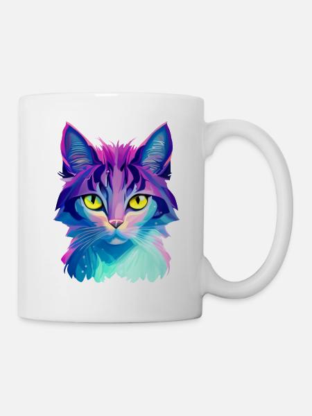 Katze Bunt - Tasse - Weiß