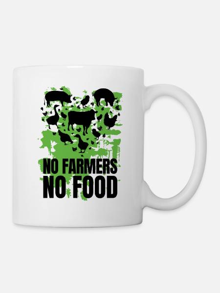 No farmers no food, and farm animal, farming, farm - Mug - white
