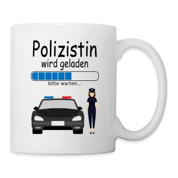 Polizistin Ausbildung Angehende werdene zukünftige - Tasse - Weiß - Rechts