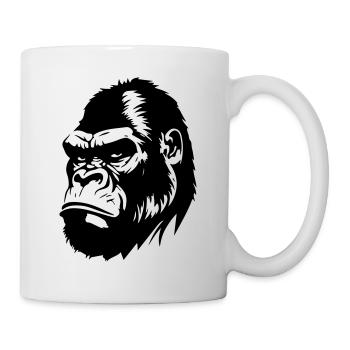 Silhouette de symbole de gorille - Mug blanc - blanc - Droite