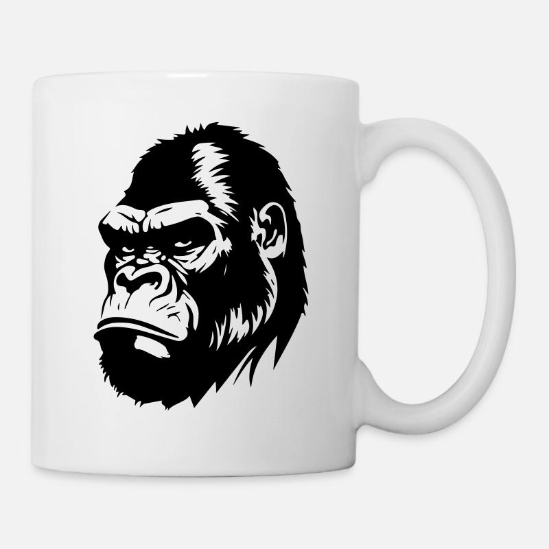 Gorilla Symbol Silhouette - Tasse - Weiß
