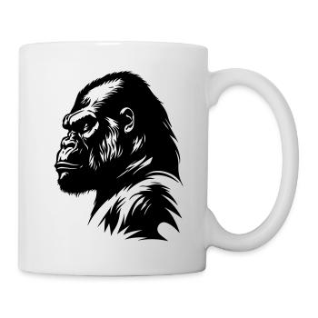 Silhouette de symbole de gorille - Mug blanc - blanc - Droite