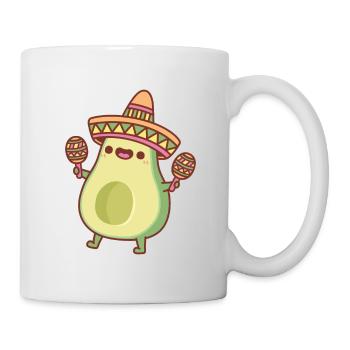 Cute Avocado With Sombrero Hat And Maracas - Mug - white - Right