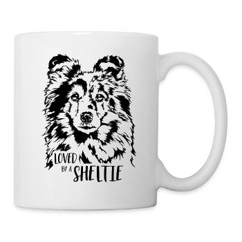 Loved by a Sheltie Dogs Shetland Sheepdog Dogs - Mug - white - Right