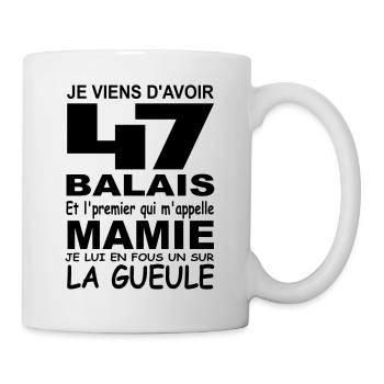 47 ans / anniversaire 47 ans / cadeau 47 ans - Mug blanc - blanc - Droite