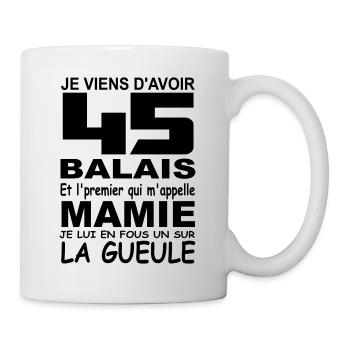 45 ans / anniversaire 45 ans / cadeau 45 ans - Mug blanc - blanc - Droite