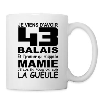 43 ans / anniversaire 43 ans / cadeau 43 ans - Mug blanc - blanc - Droite