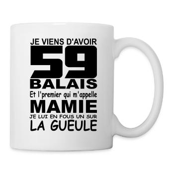 59 ans / anniversaire 59 ans / cadeau 59 ans - Mug blanc - blanc - Droite
