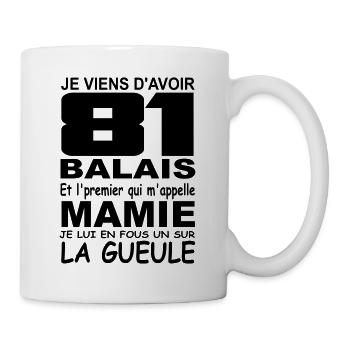 81 ans / anniversaire 81 ans / cadeau 81 ans - Mug blanc - blanc - Droite