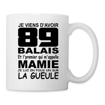 89 ans / anniversaire 89 ans /cadeau 89 ans - Mug blanc - blanc - Droite