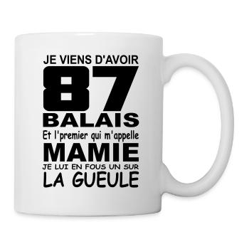 87 ans / anniversaire 87 ans / cadeau 87 ans - Mug blanc - blanc - Droite