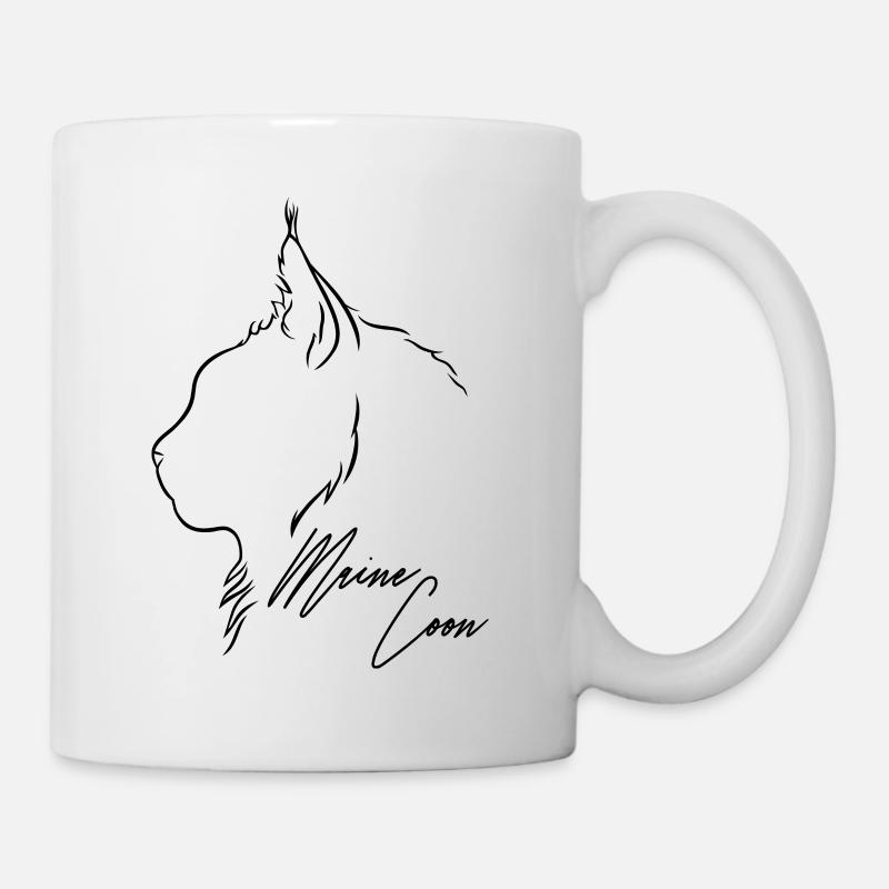Maine Coon Profil Katzen Katze Wilsigns - Tasse - Weiß