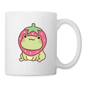 Cute Frog With Strawberry Hat - Mug - white - Right