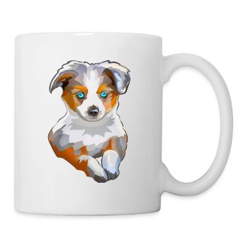 Australian Shepherd hvalp - Kop/krus - hvid - Højre