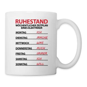 Abschiedsgeschenk Elektriker zum Ruhestand Rente - Tasse - Weiß - Rechts
