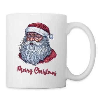 Merry Christmas - Weihnachtsmann Illustration - Tasse - Weiß - Rechts