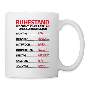 Schuldirektor Ruhestand geht in Rente Pension - Tasse - Weiß - Rechts