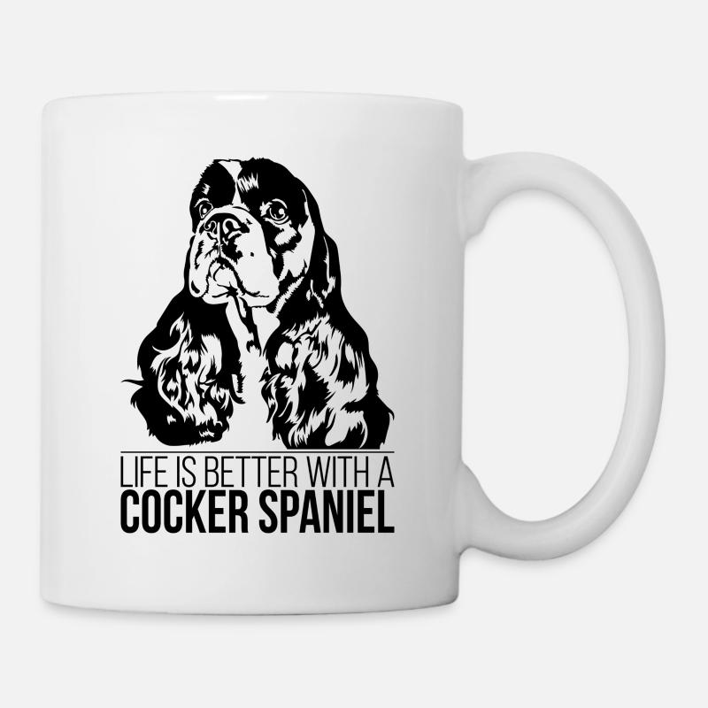 American Cocker Spaniel Life is better Wilsigns - Tasse - Weiß
