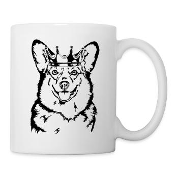Corgi Crown King Queen Dog Dogs Wilsigns - Mug blanc - blanc - Droite