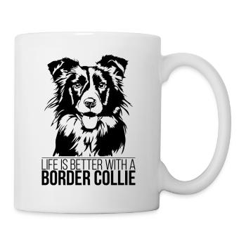La vie de Border Collie est meilleure Chien Dicton Wilsigns - Mug blanc - blanc - Droite