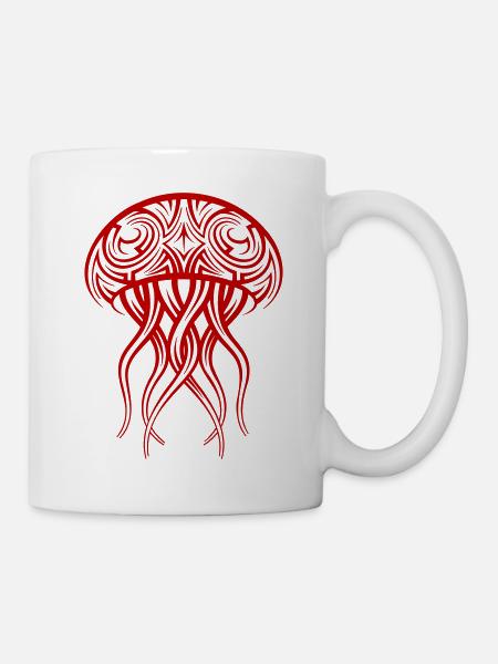 Qualle Tribal Tattoo - Tasse - Weiß