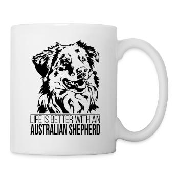 Australian Shepherd Dogs Saying Aussie Wilsigns - Mug - white - Right