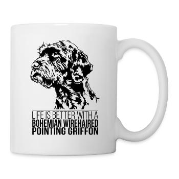 Bohême Griffon pointant la vie mieux - Mug blanc - blanc - Droite