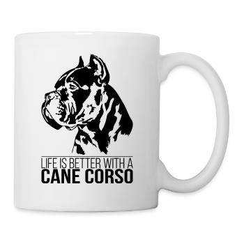 Cane Corso life is better Dog Saying Wilsigns - Mug - white - Right
