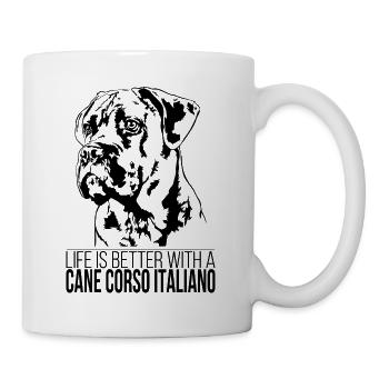 Cane Corso Italiano life is better Dogs Wilsigns - Mug - white - Right