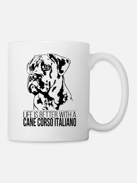 Cane Corso Italiano life is better Hunde Wilsigns - Tasse - Weiß