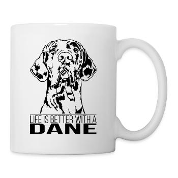La vie des danois est meilleure Chiens Grands Dague Wilsigns - Mug blanc - blanc - Droite