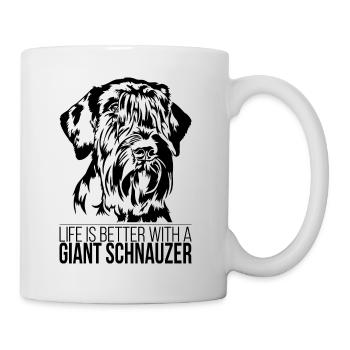 Giant Schnauzer life is better Hunde Hund Wilsigns - Tasse - Weiß - Rechts