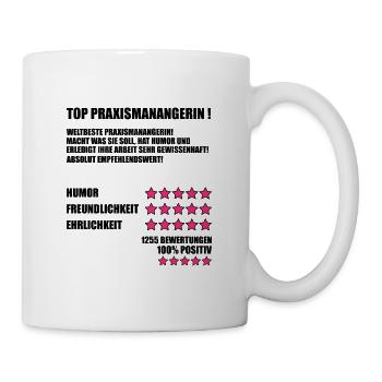 Praxismangerin Abschied um Danke Sagen - Tasse - Weiß - Rechts