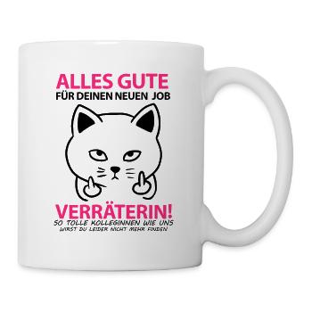 Letzter Arbeitstag Kollegin geht in Rente Neue Job - Tasse - Weiß - Rechts