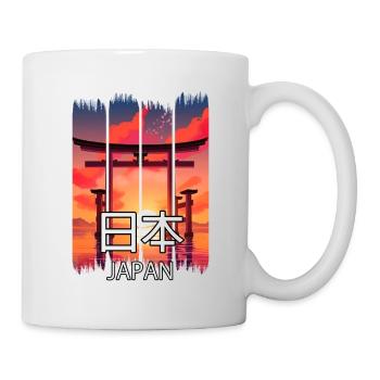 Japanese Torii Gate at Sunset – Anime Shirt - Mug - white - Right