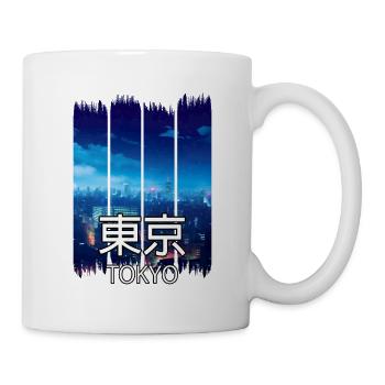 Tokyo City Sykline at Night – Anime Shirt - Mug - white - Right