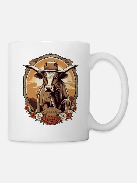 Texas Bullenreiter - Tasse - Weiß