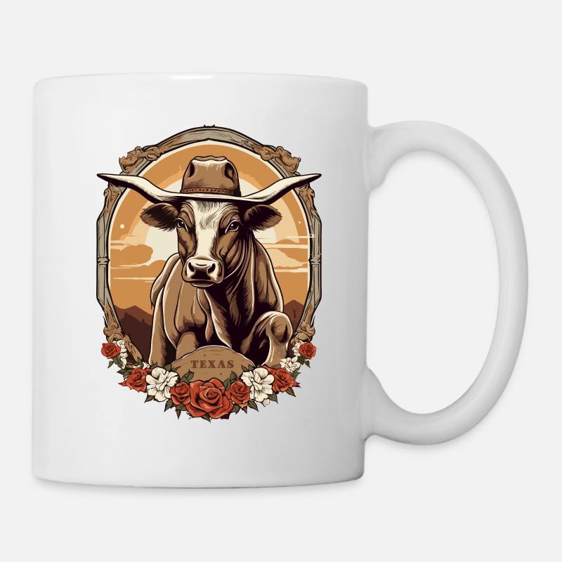 Texas Bullenreiter - Tasse - Weiß
