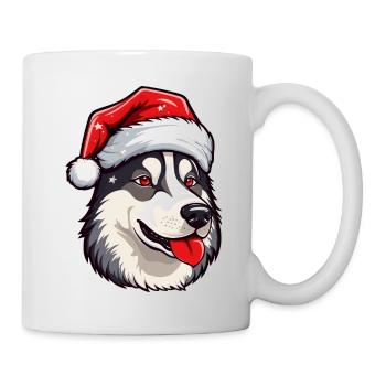 Husky Dog Portrait Christmas - Mug - white - Right