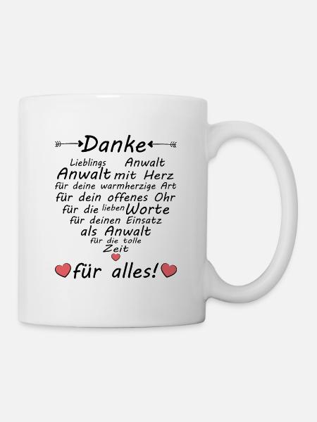 Anwalt Dankeschön Danke sagen zum Abschied - Tasse - Weiß