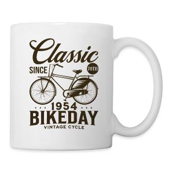 Bicycle Year 1954 Cyclist 70 Years Anniversary - Mug - white - Right