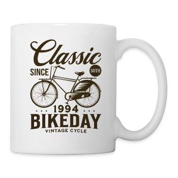 Fahrrad Jahr 1994 Radfahrer 30 Jahre Jubiläum - Tasse - Weiß - Rechts