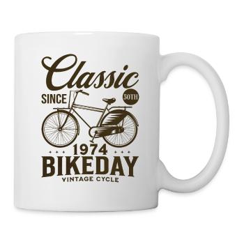 Bicycle Year 1974 Cyclist 50 Years Anniversary - Mug - white - Right