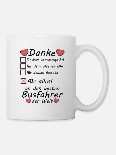 Beste Busfahrer zum Abschied in Rente Danke - Tasse - Weiß